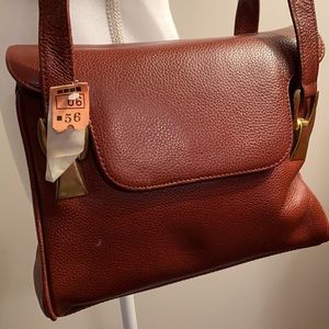 Vintage Crouch & Fitzgerald Pebbled Leather Bag